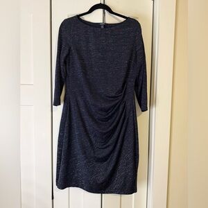 Chaps Navy Long Sleeve Dress